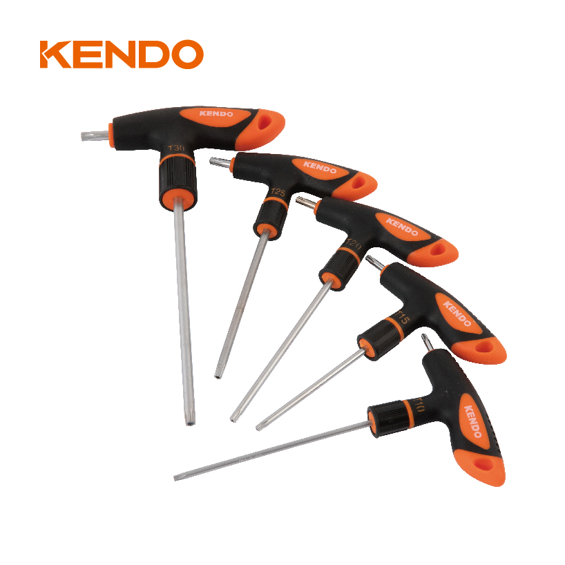 5pc T-Handle ชุดกุญแจ Chrome Torx แบบพับได้